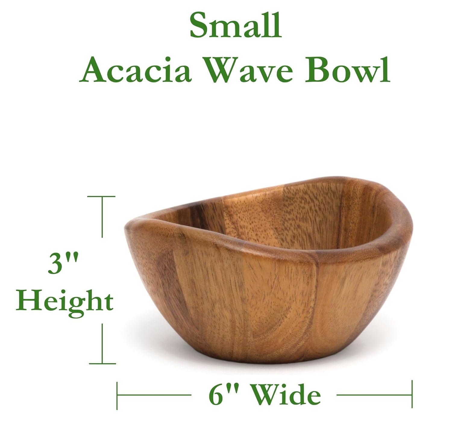 Lipper Acacia Wave Bowls, Set Of 4