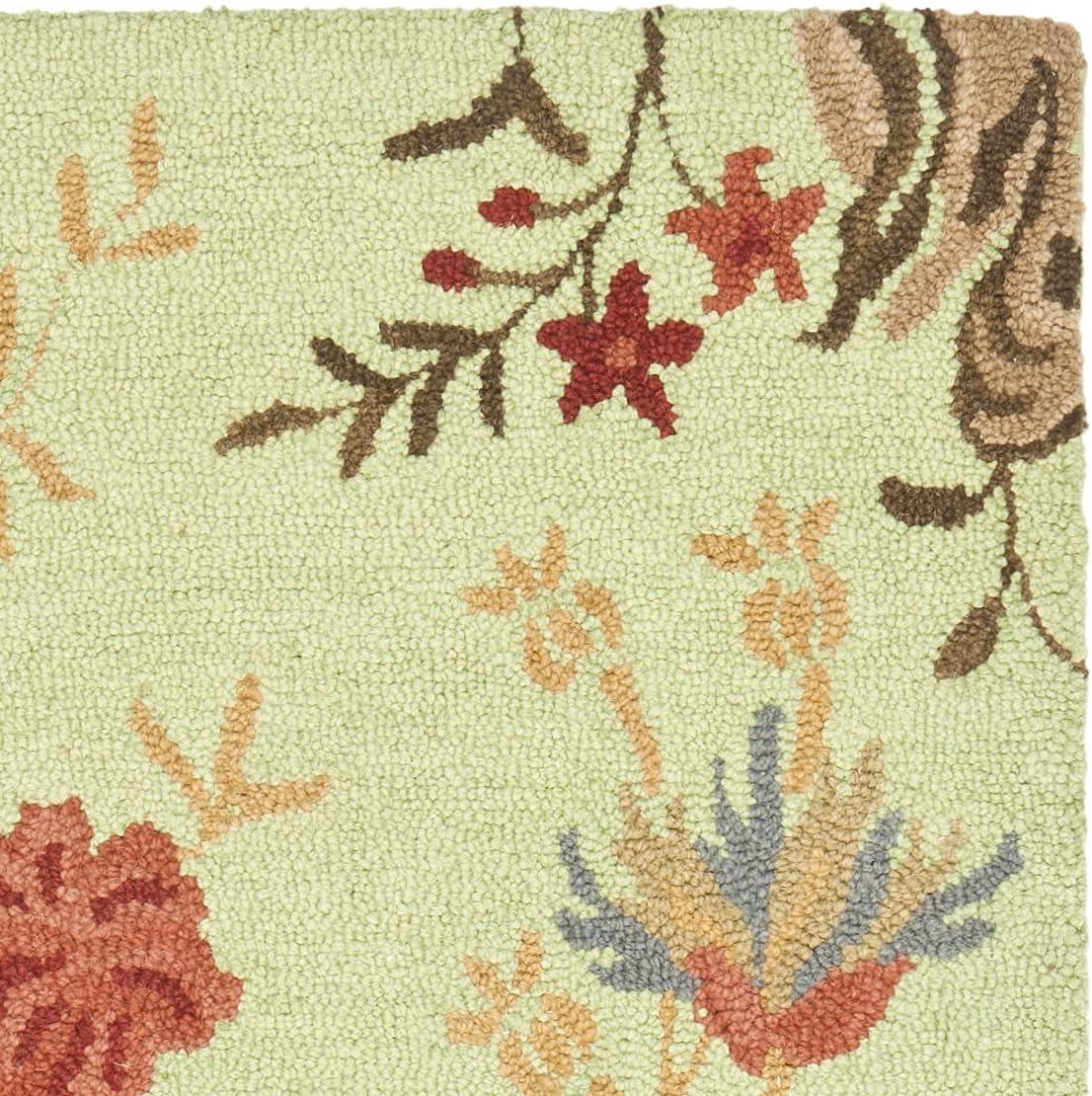 SAFAVIEH Blossom Kelly Floral Flower Wool Area Rug, Light Green/Multi, 8' x 10'