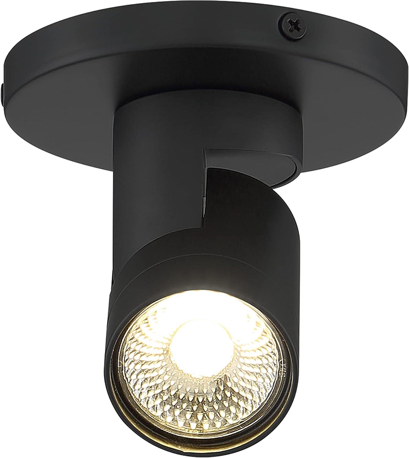 Sleek 12W LED Black Barrel Monopoint Spotlight - Warm White