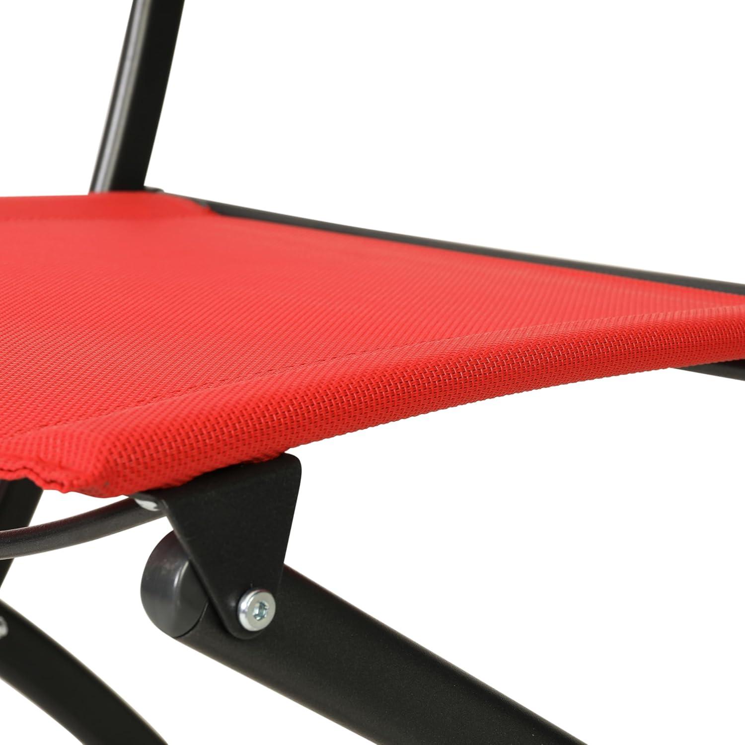 Flash Furniture Brazos Set of 2 Commercial Grade Indoor/Outdoor Folding Chairs with Red Flex Comfort Material Backs and Seats and Black Metal Frames