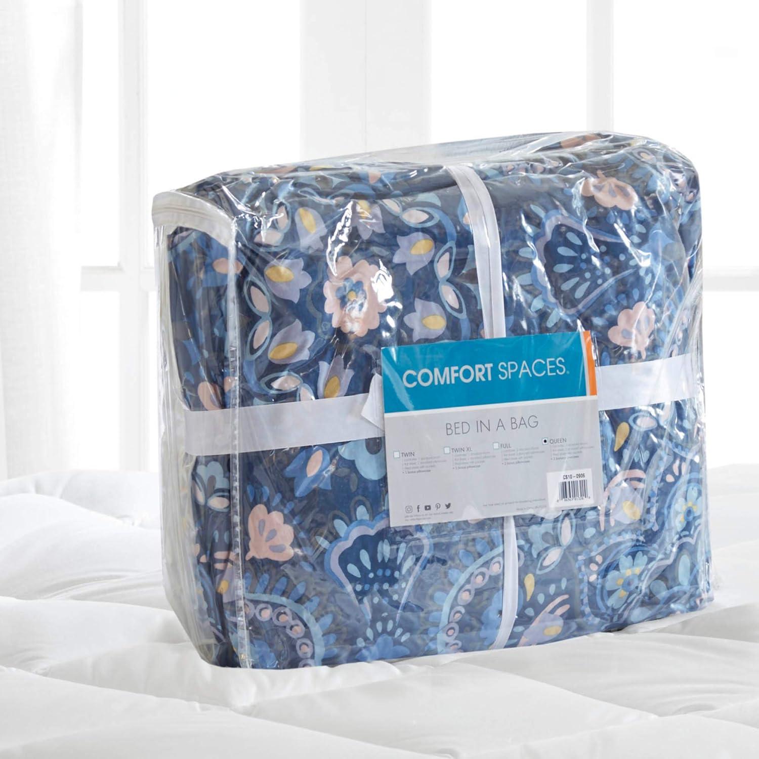 Regency Heights Queen Size Comforter Set, 9-Piece Bed in a Bag Queen, Navy Blue Bedding Comforter Set with Comforter, Flat Sheets, Fitted Sheets with Side Pockets