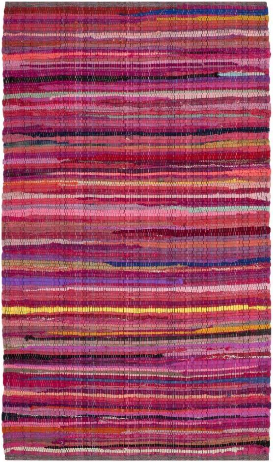 Rag Runner Rug RAR240 Hand Woven Runner Rug - Red/Multi - 2'3"x8' - Safavieh.