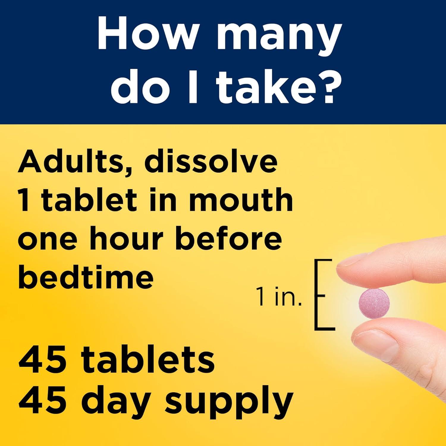 Nature Made Fast Dissolve Melatonin Maximum Strength 100% Drug Free Sleep Aid 10mg Tablets - 45ct