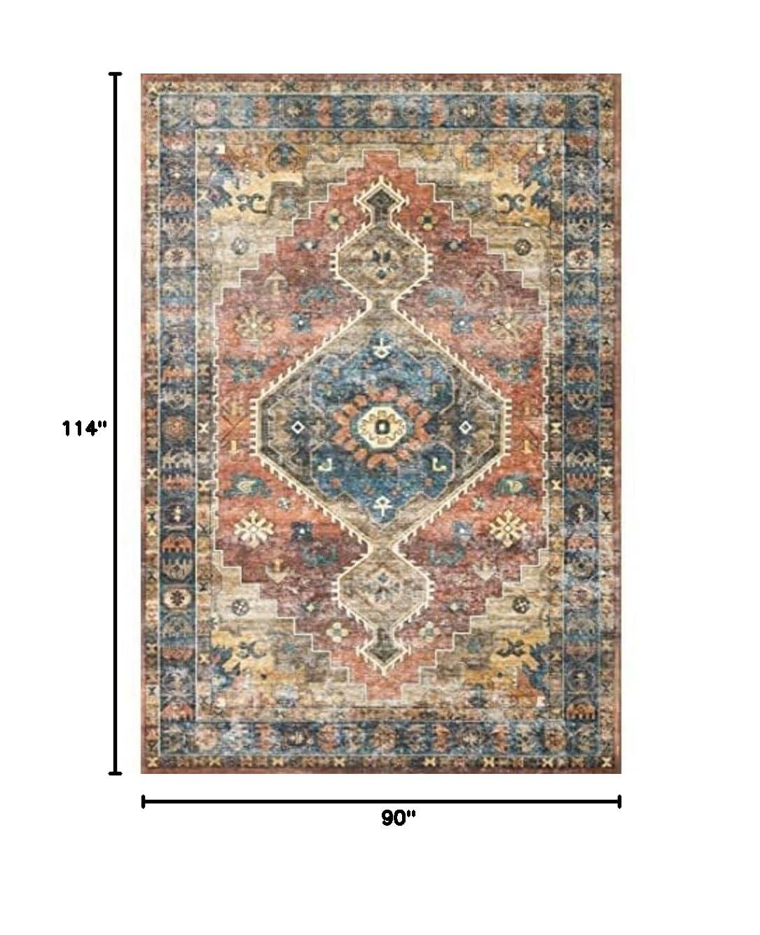 Loloi II SKYE SKY-11 Rust / Blue Oriental Area Rug 7'-6" x 9'-6"