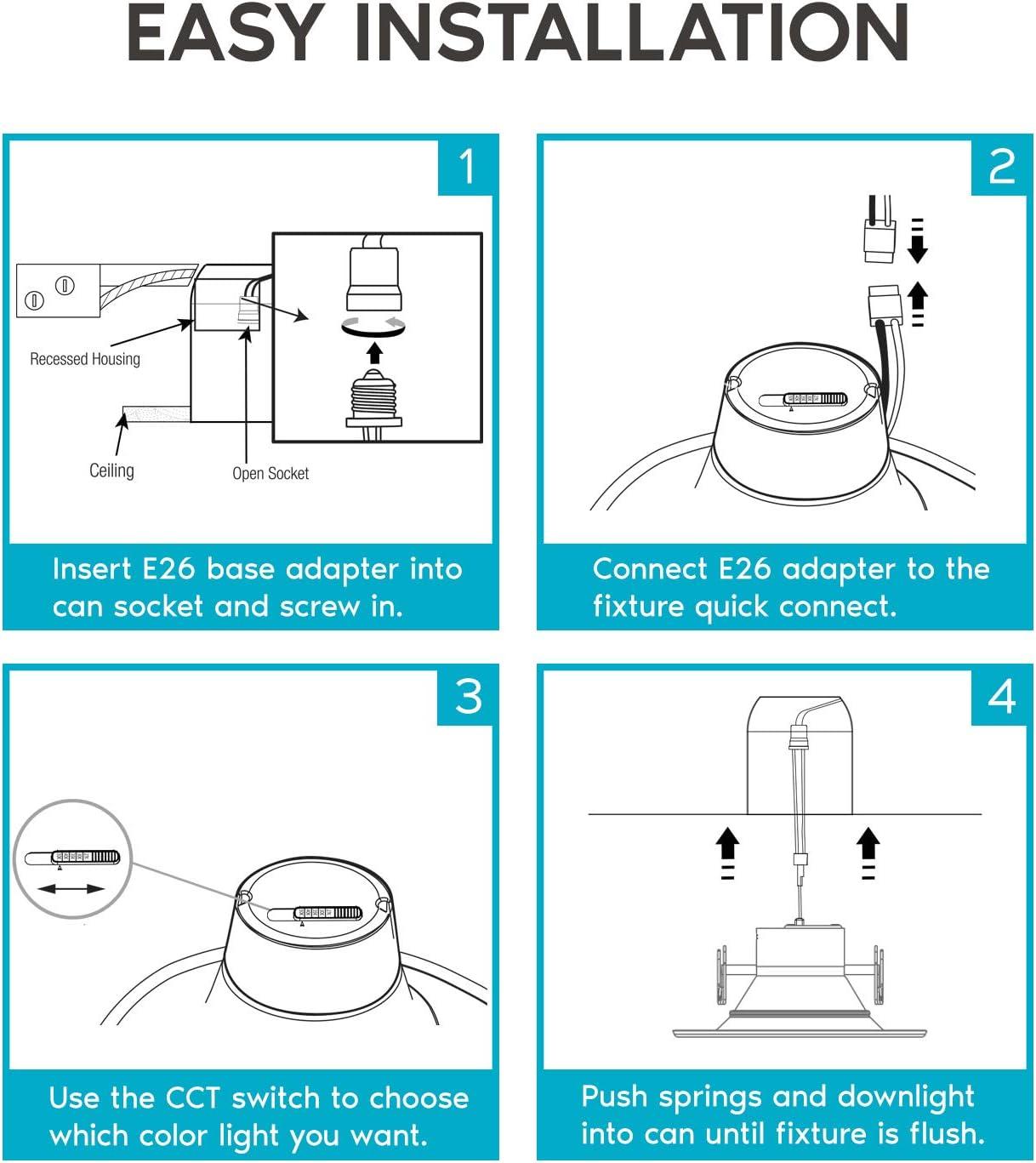 5"/6" Selectable CCT IC LED Retrofit Recessed Lighting Kit