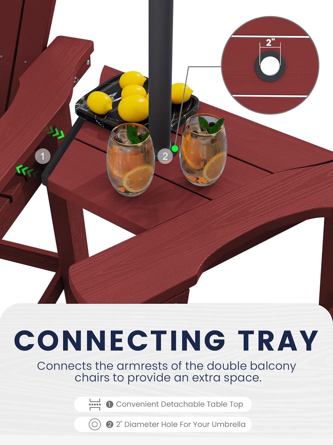 Rosecliff Heights Wolak HDPE Outdoor Adirondack Chair Set With Table