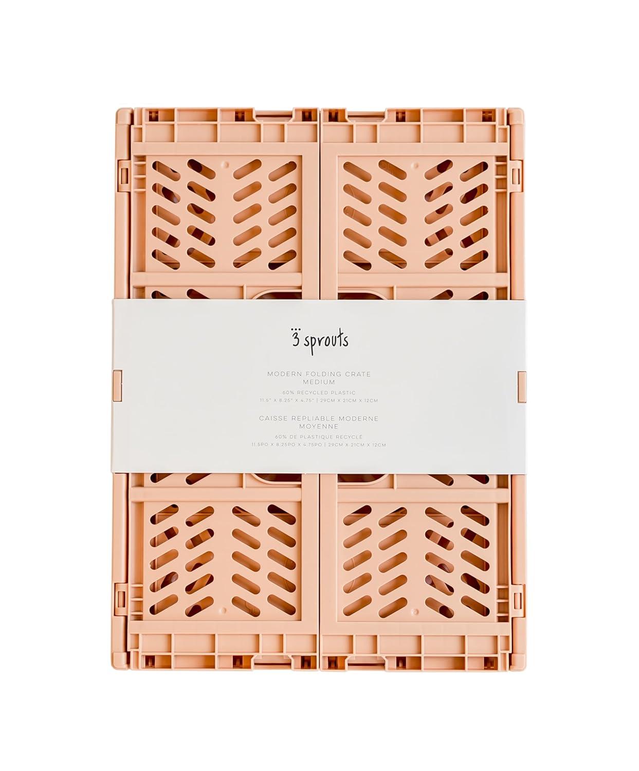 3 Sprouts 3 Sprouts - Recycled Plastic Crates - Pack of 2 - Sand