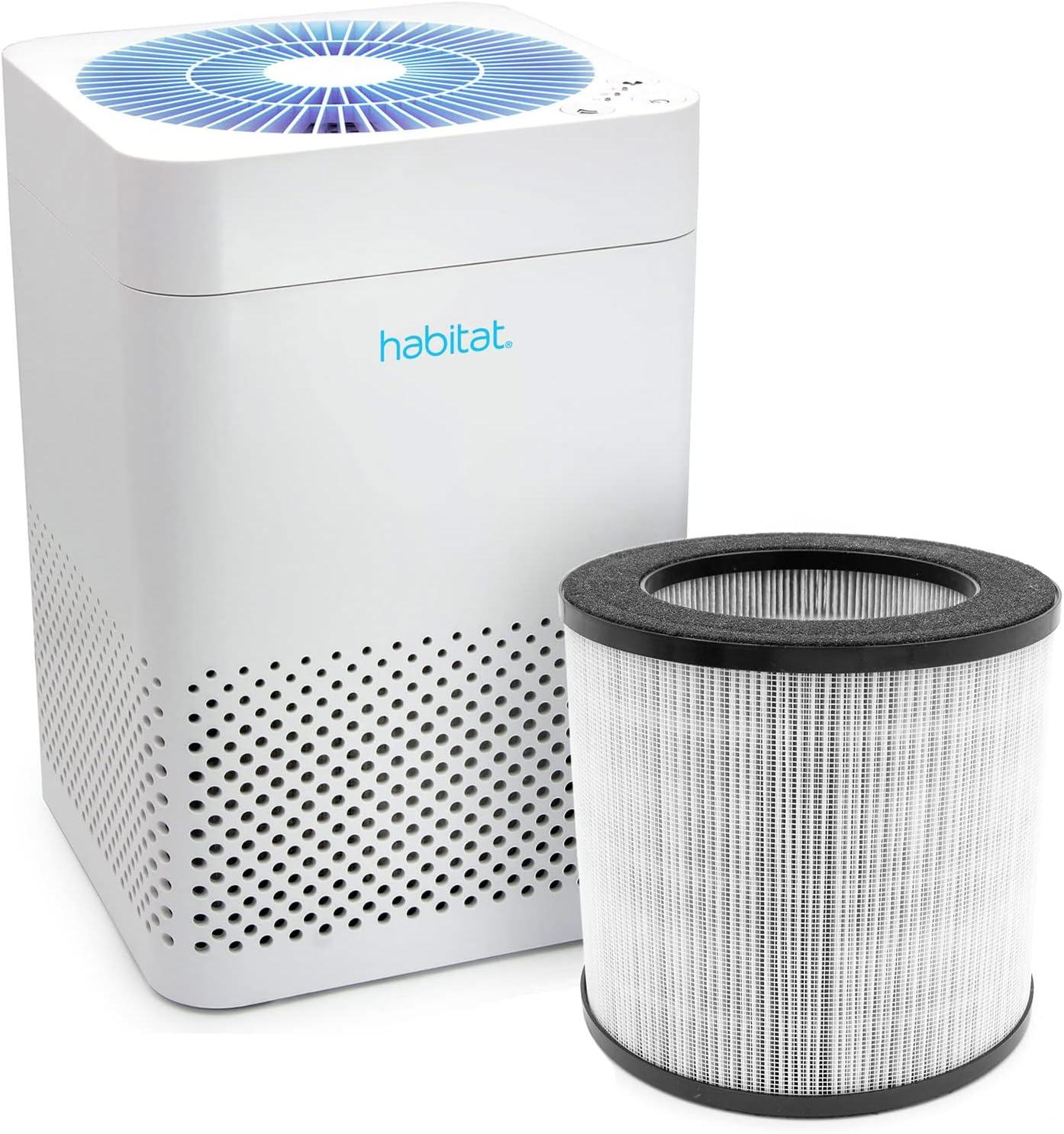 White HEPA Filter Console Air Purifier with Fan