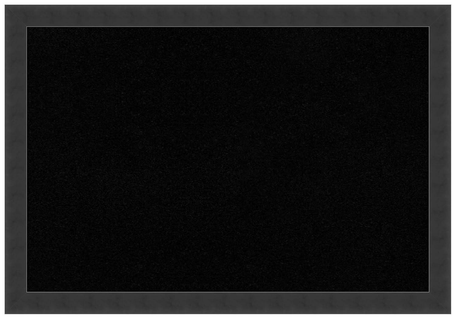 Amanti Art Black Cork Board Wood Framed Mezzanotte Black Bulletin Board 26 in. x 18 in.