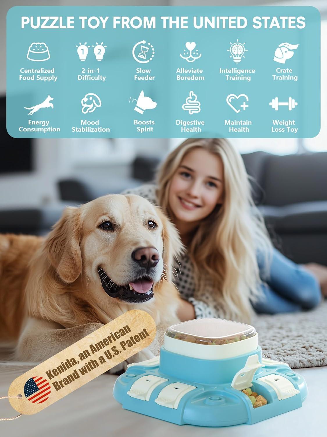 Dog Puzzle Toy - Puzzle Toys for Dogs 2 Levels, Dog Treat Puzzles Toys for IQ Training & Brain Stimulation, Dog Slow Feeder as Gifts for Puppies, Cats, Dogs