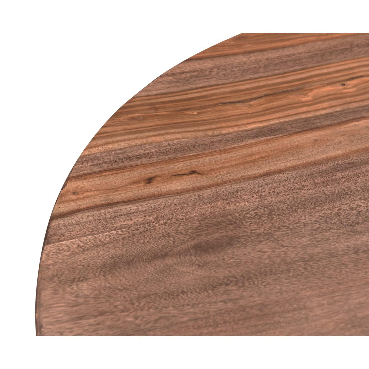 Coast To Coast Imports Brownstone Solid Wood Nut Brown Round Dining Table