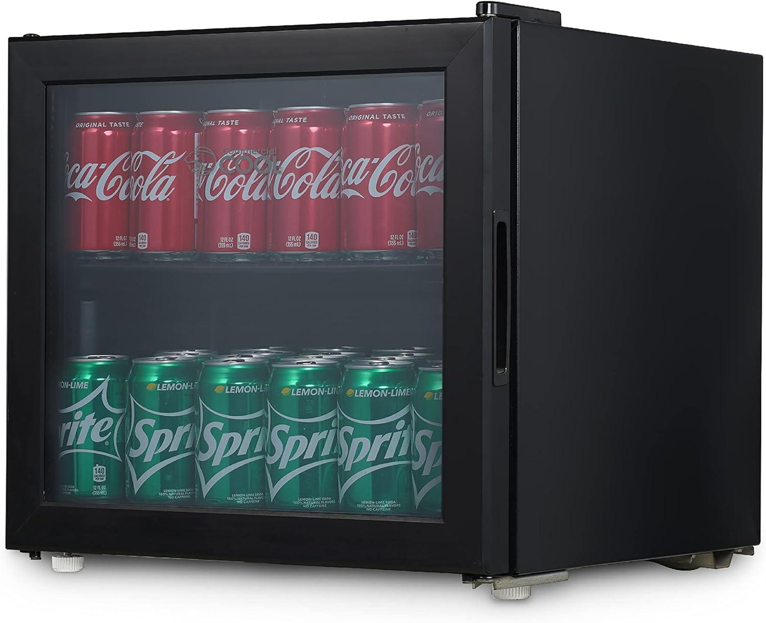 Commercial Cool 18.9'' W Freestanding 51 Cans (12 oz.) 1.7 Cubic Feet Beverage Cooler with Reversible Glass Door