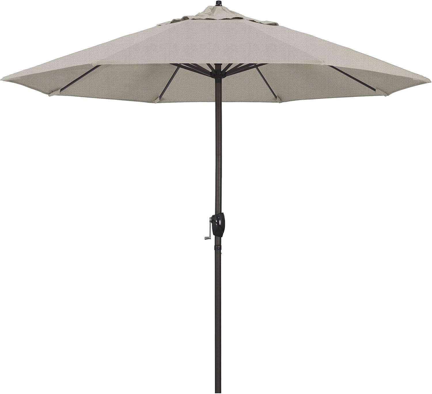 CASA SERIES 9FT CRANK LIFT AUTOTILT ALUM MARKET UMBRELLA IN WOVEN GRANITE OLEFIN