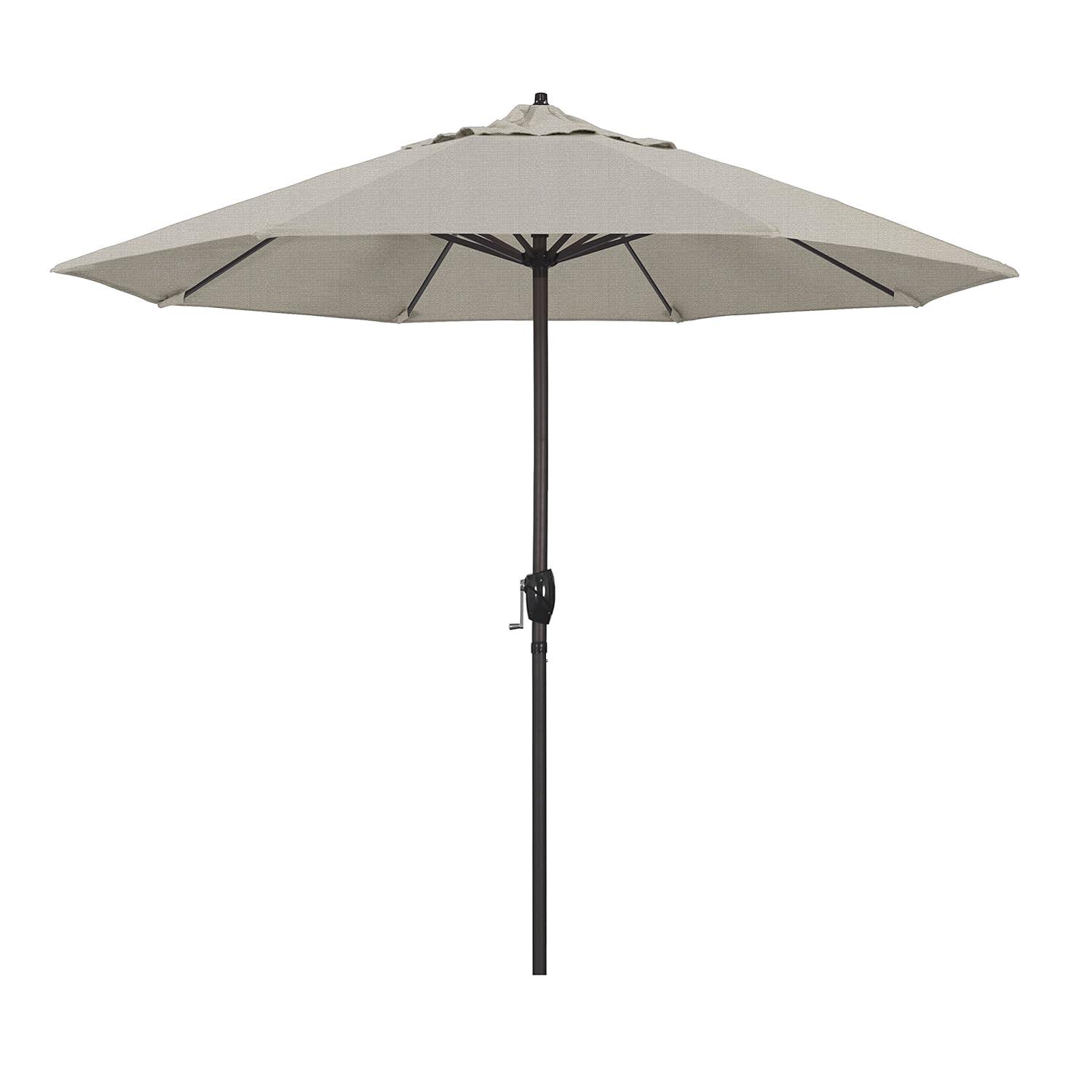 CASA SERIES 9FT CRANK LIFT AUTOTILT ALUM MARKET UMBRELLA IN WOVEN GRANITE OLEFIN