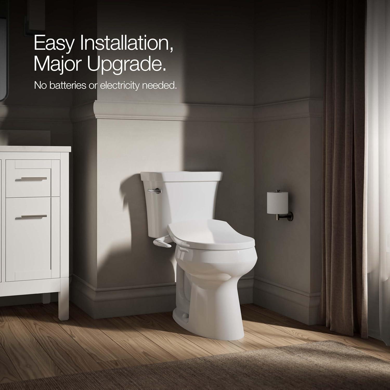 PureWash M250 Round Bidet Toliet Seat, Manual Non-Electric Bidets for Existing Toilets