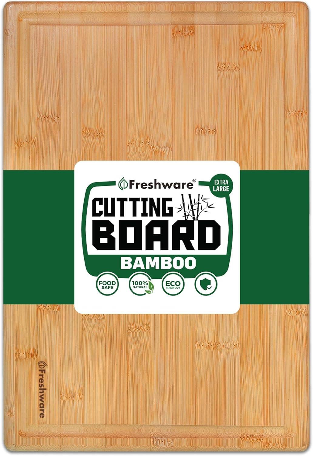 Extra-Large Bamboo Cutting Board with Juice Groove