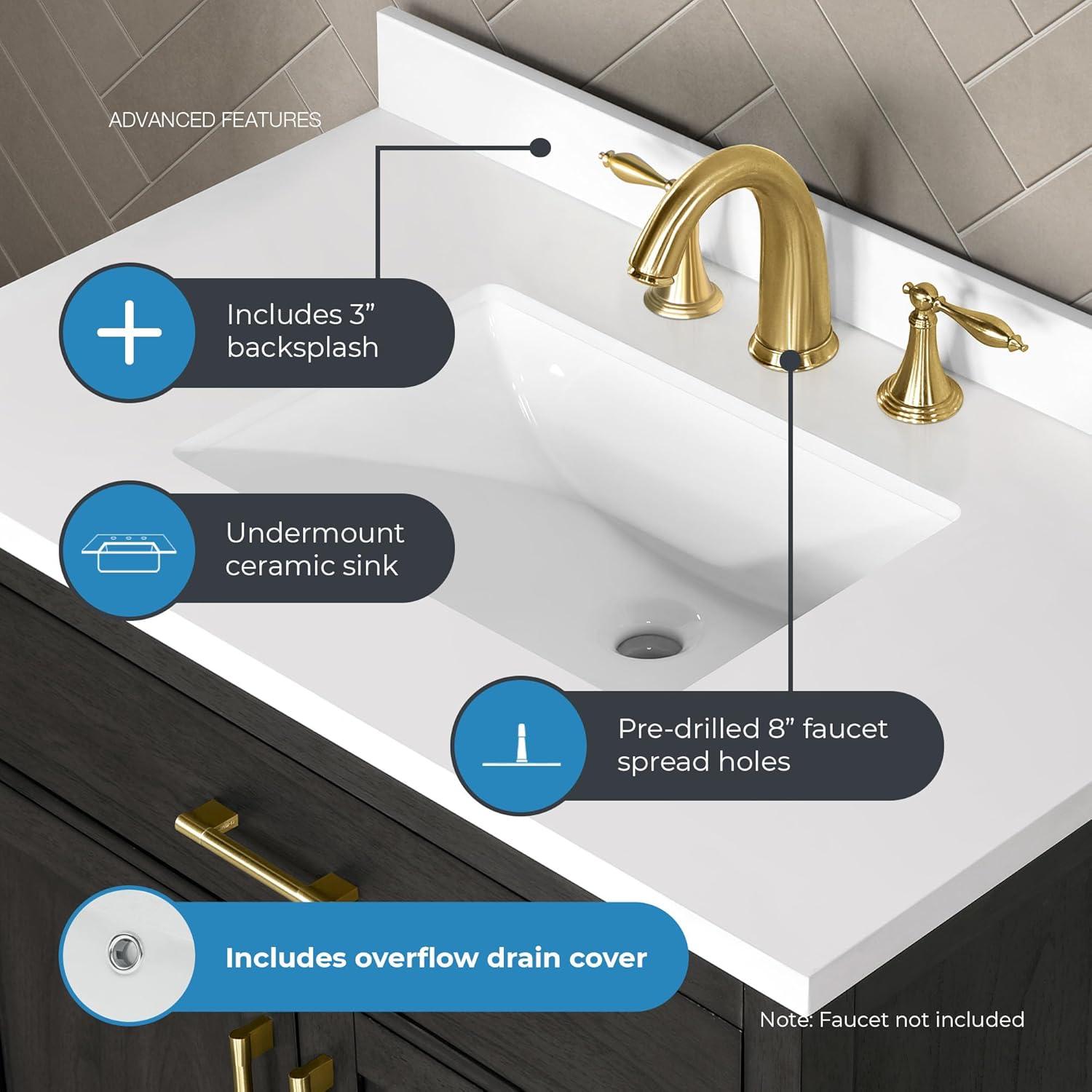 OVE Decors Bailey Single Bathroom Vanity with Premium Countertop