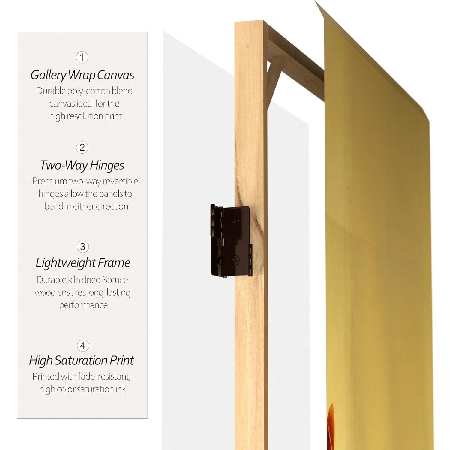 Handmade 3' Seven Lucky Fish Canvas Room Divider