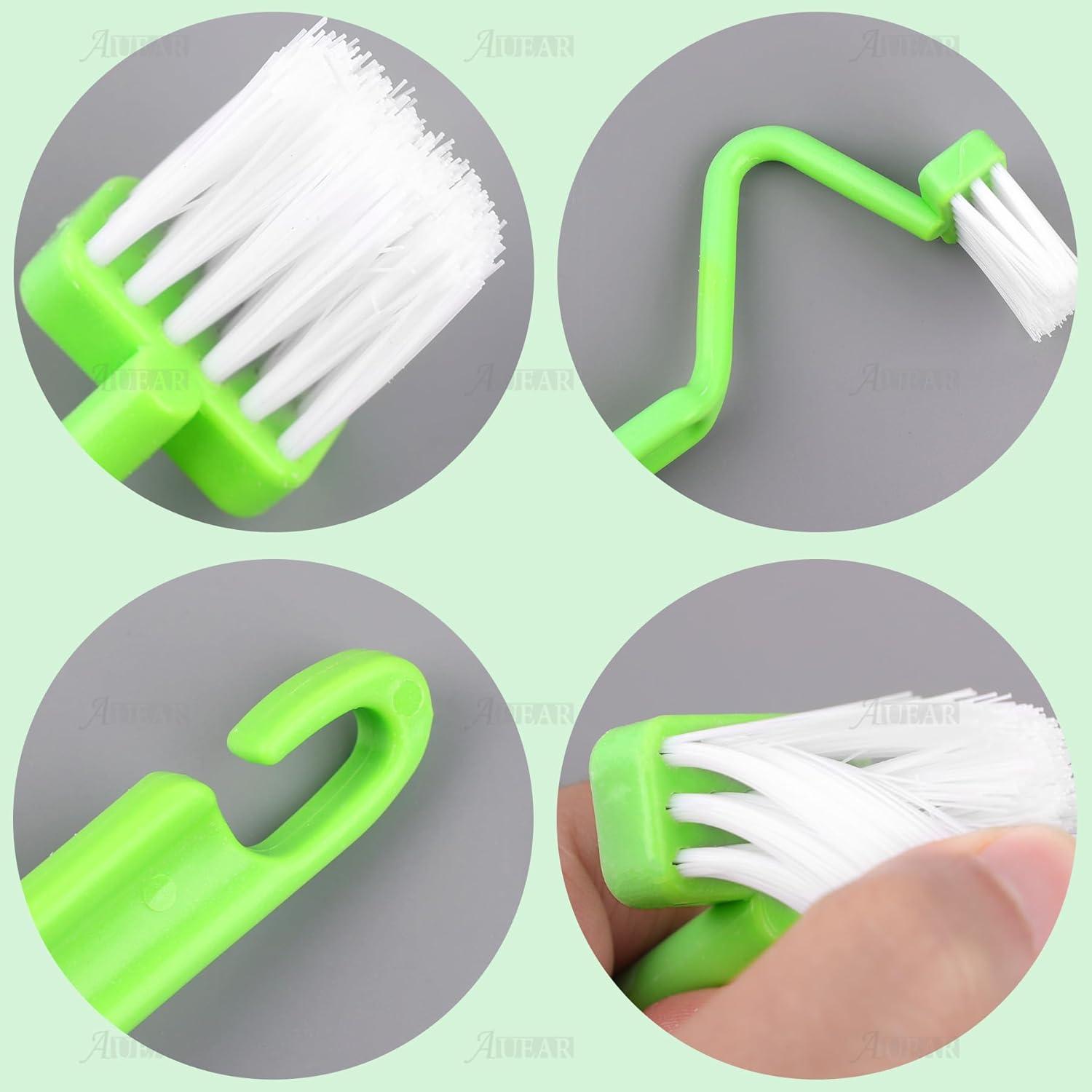 BICIDO-, 4 Pack Curved Toilet Brush 8" V Type Plastic Corner Rim Cleaning Edge
