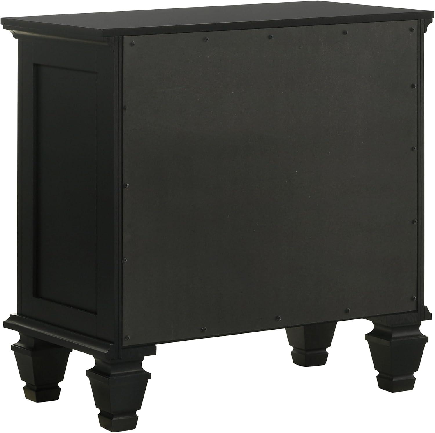 Coaster Sandy Beach Coastal 3-Drawer Wood Nightstand in Black