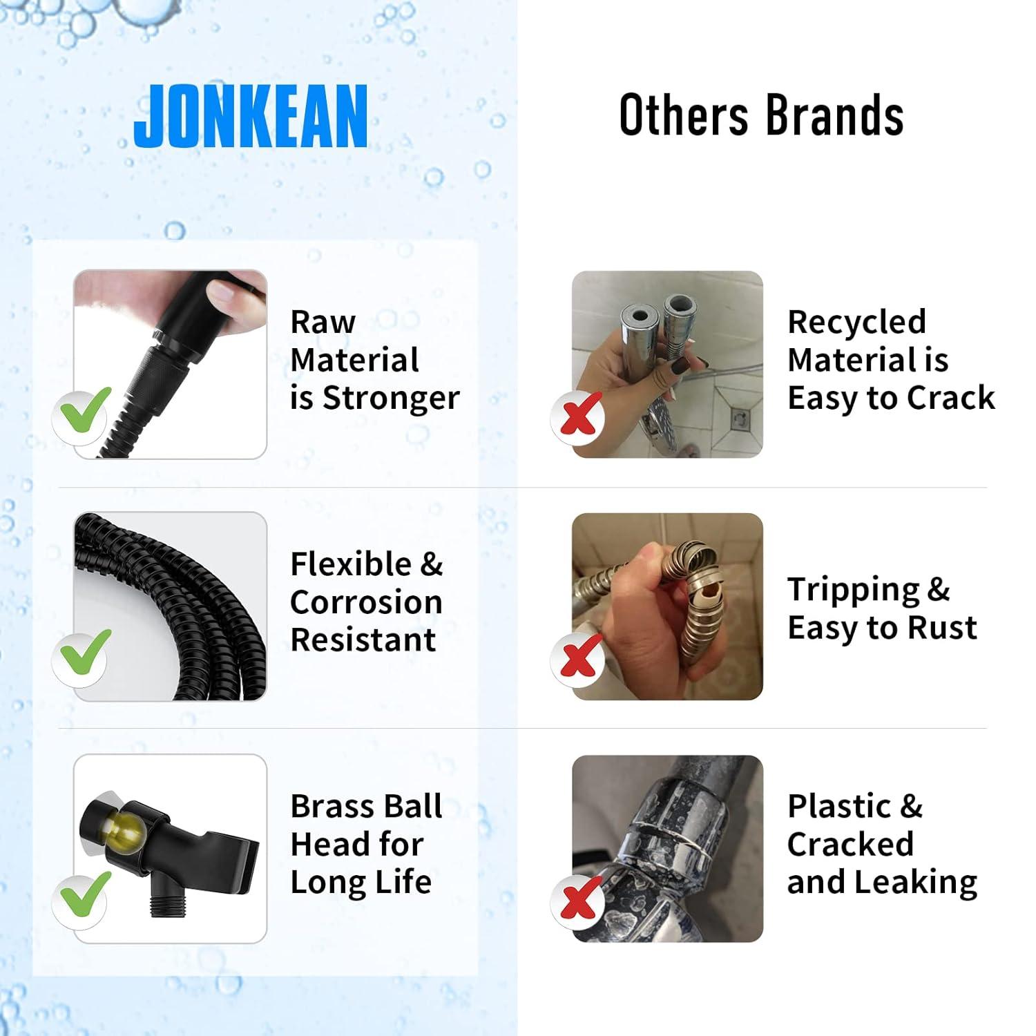 High Pressure Handheld Shower Head with ON/OFF Pause Switch, 3 Spray Modes Shower Head