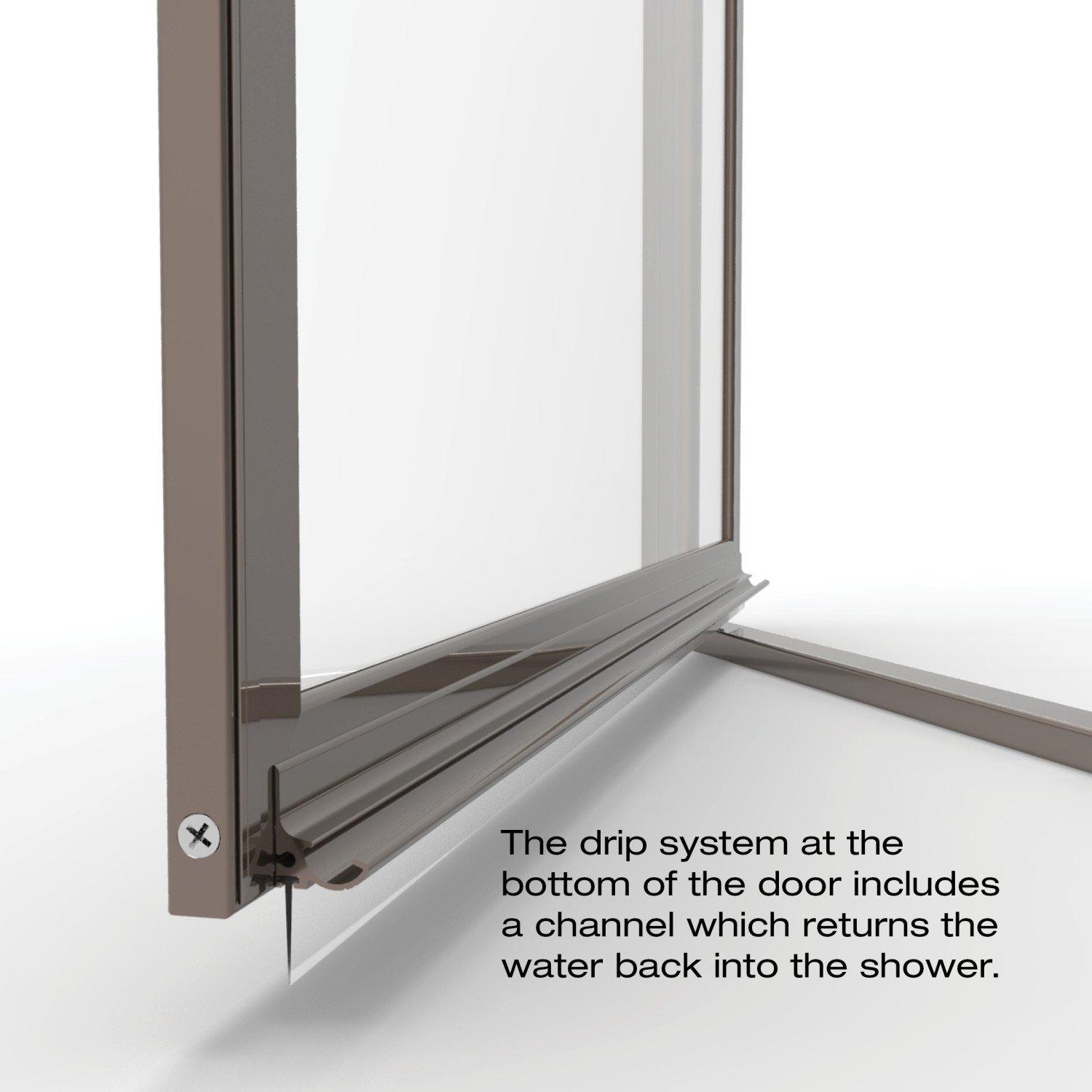 Deluxe 57.625'' W 68.625'' H Framed Neo-angle Reversible Shower Enclosure