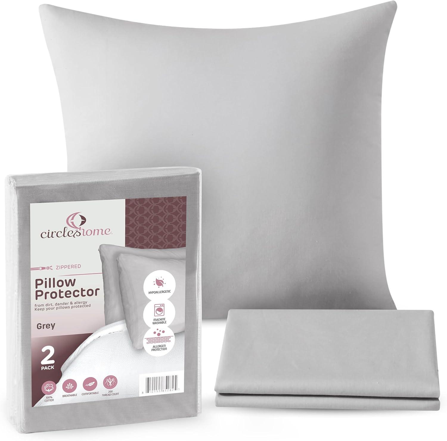Circles Home, 100% Cotton Zippered Pillow Protector