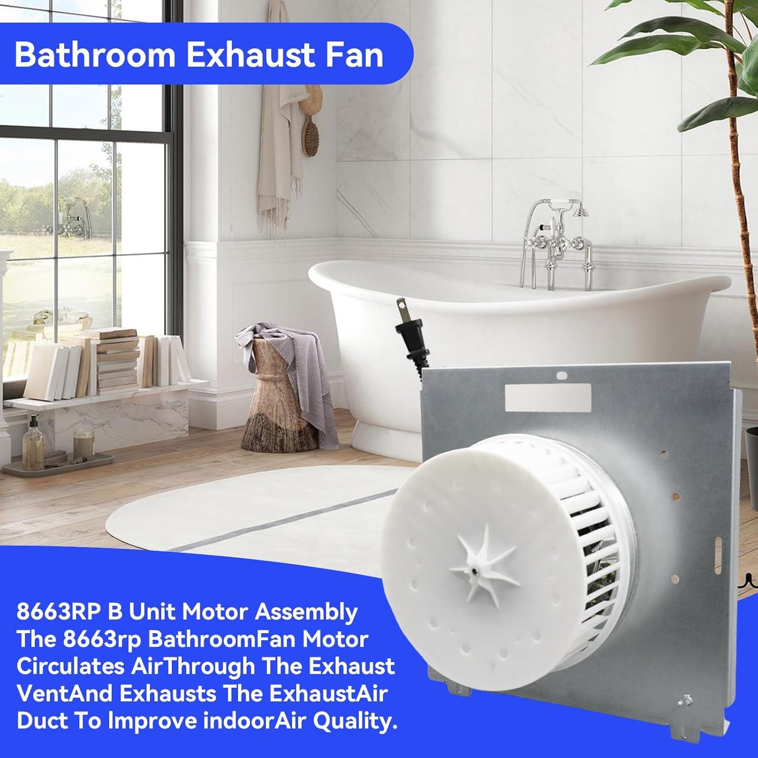 97017705 Motor Assembly for NuTone, 97017705 Bathroom Exhaust Fan, Replacement for 8663RP 8664RP 671R 672R Broan 750 751 752 Fan Ventilation, Replaces 86933000/JA2B104N