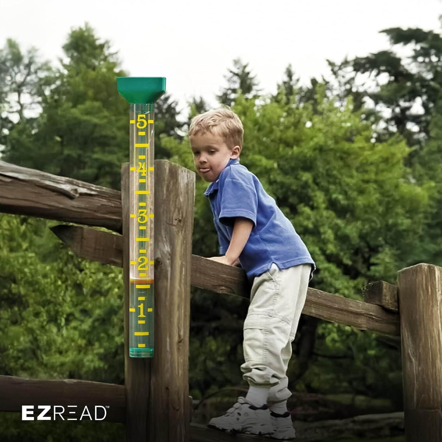 12 Piece EZRead Rain Gauge W/ Enhanced Readability - Ground Stakes Included