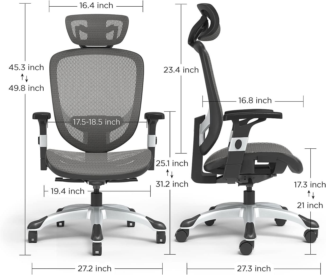 Charcoal Gray Mesh Ergonomic Swivel Task Chair with Adjustable Arms