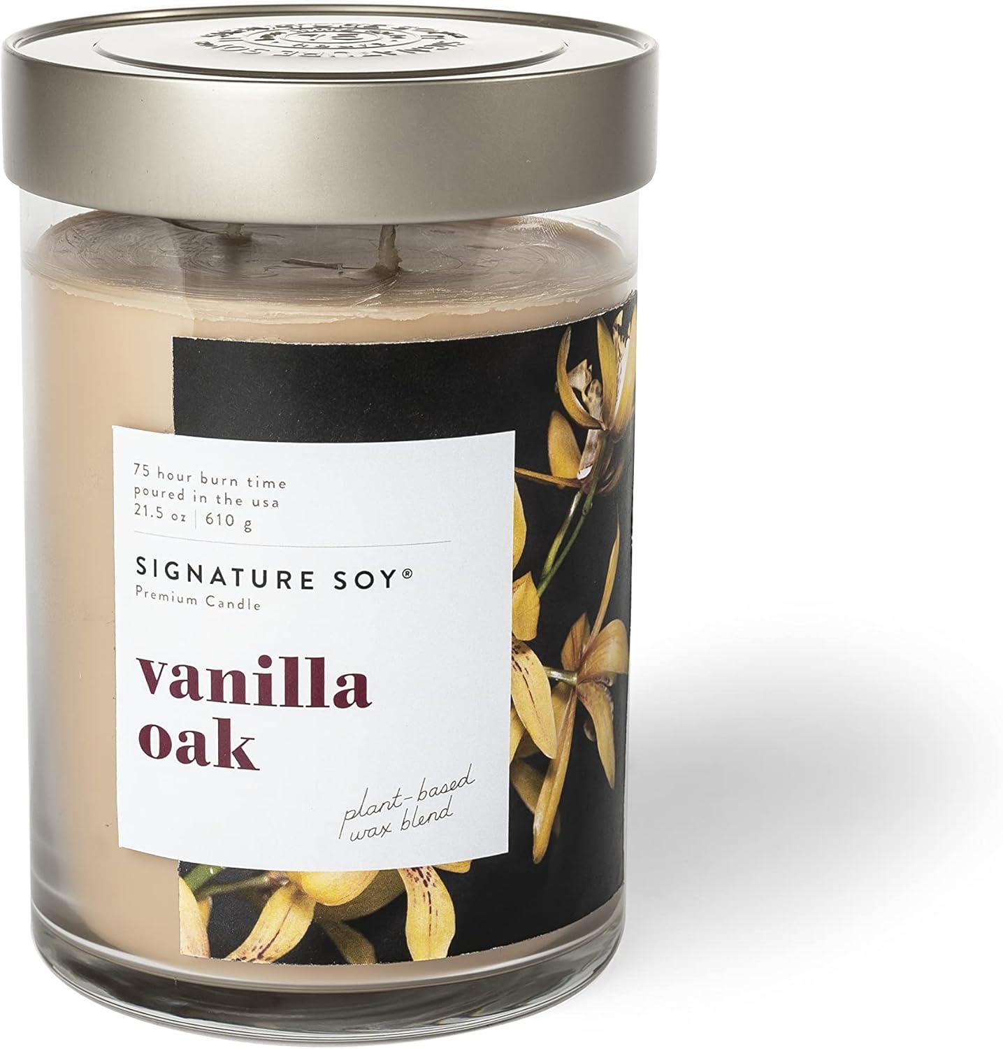 Beige Vanilla Oak Scented Soy Jar Candle