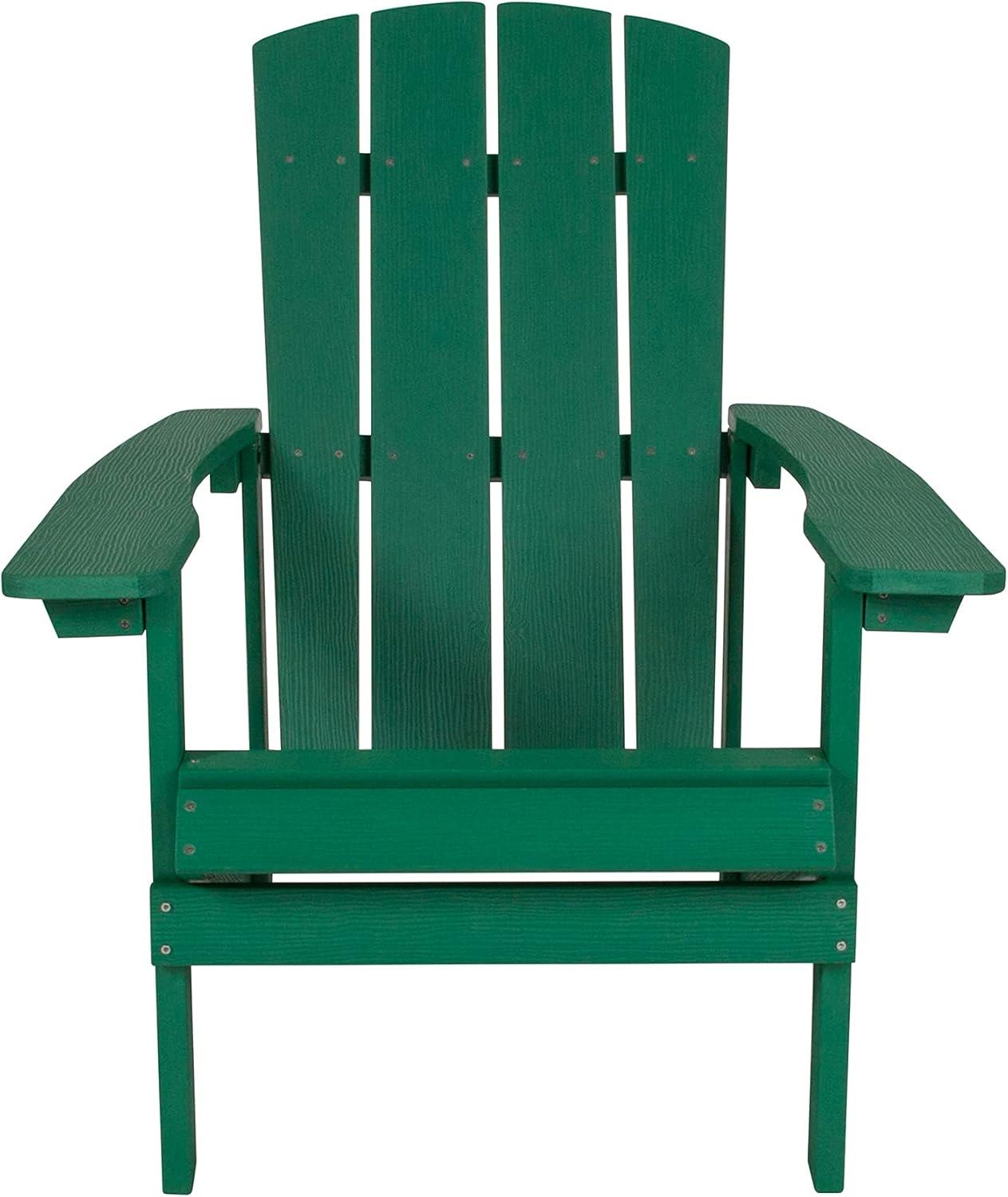 Flash Furniture Set of 2 Charlestown All-Weather Poly Resin Wood Adirondack Chairs