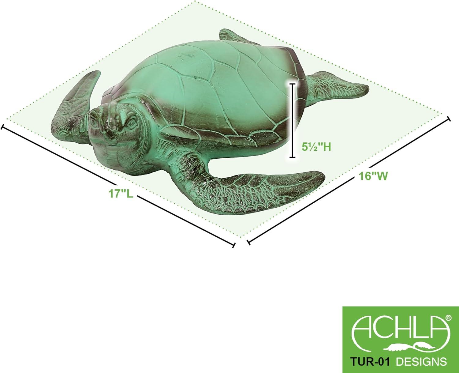 Green Patina Aluminum Sea Turtle Garden Statue