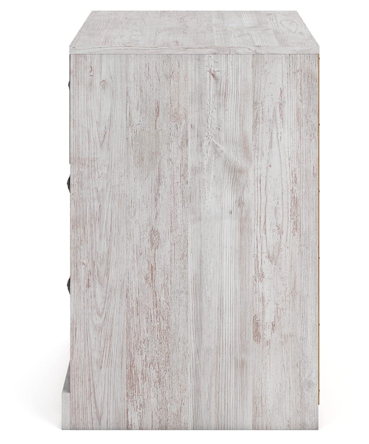 Whitewashed Medallion 3-Drawer Coastal Chest in White