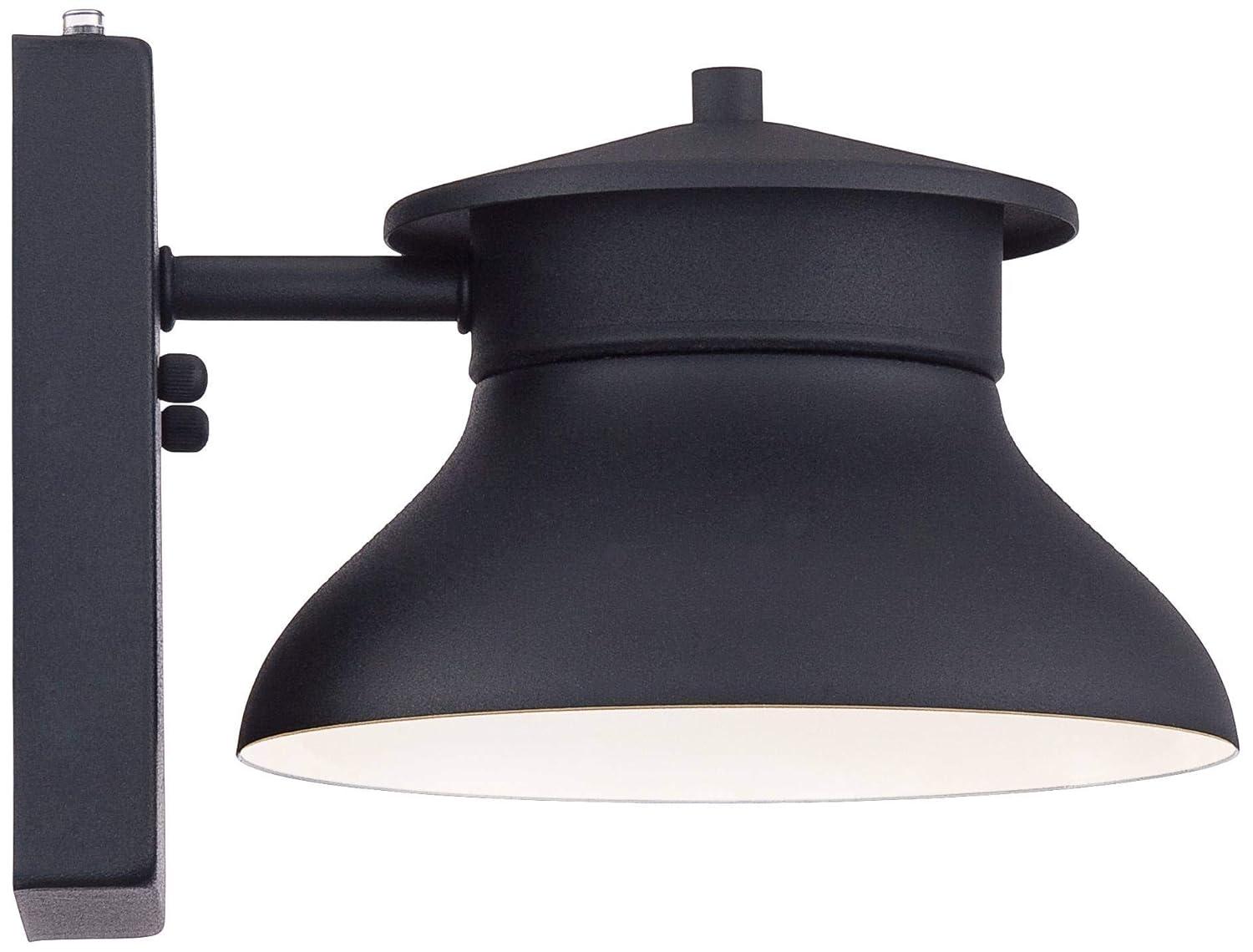 John Timberland Farmhouse Industrial Rustic Outdoor Barn Light Fixture Black LED Dusk to Dawn 6" for Exterior Deck House Porch Yard Patio Outside Roof