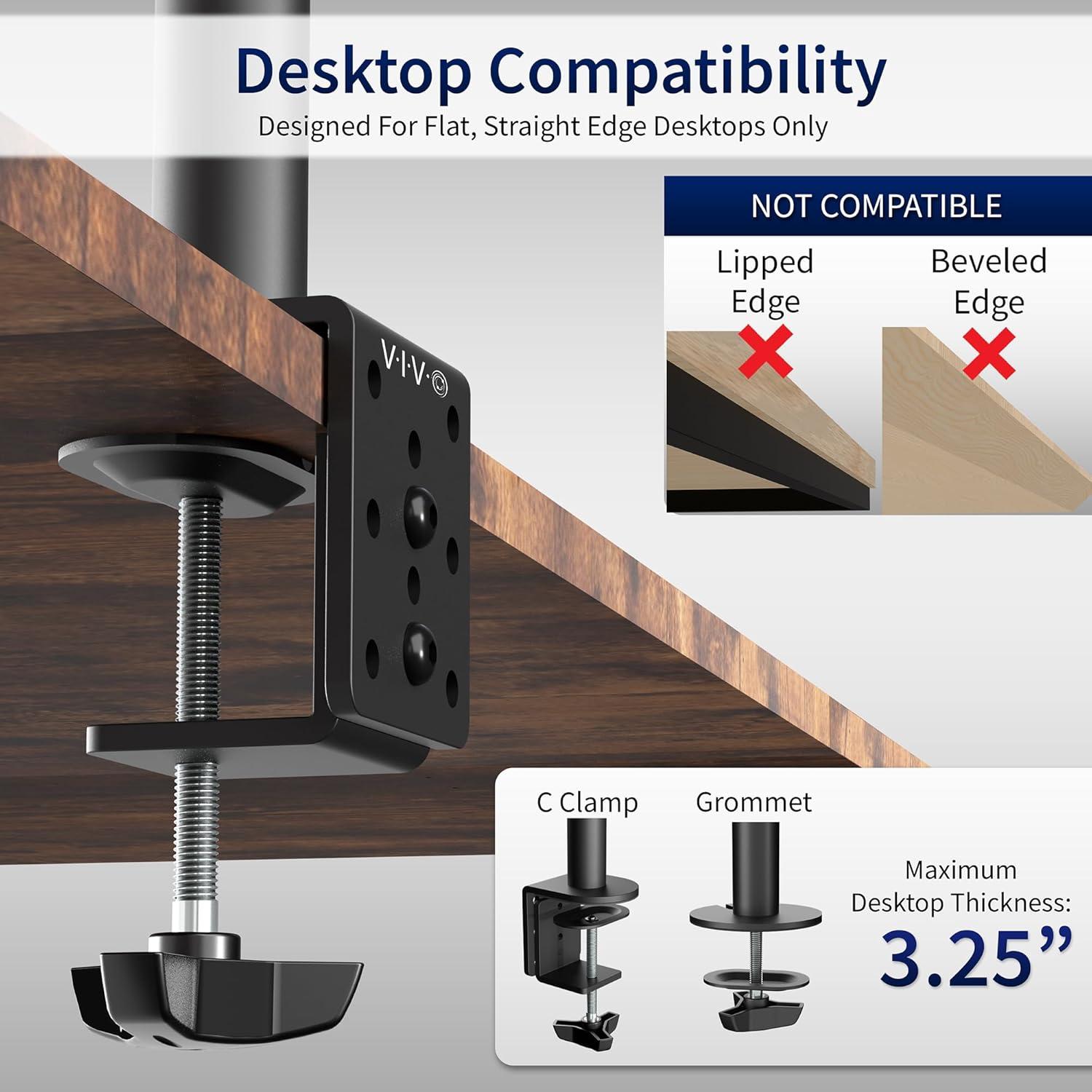 Vivo Single Monitor Extra Tall Desk Mount