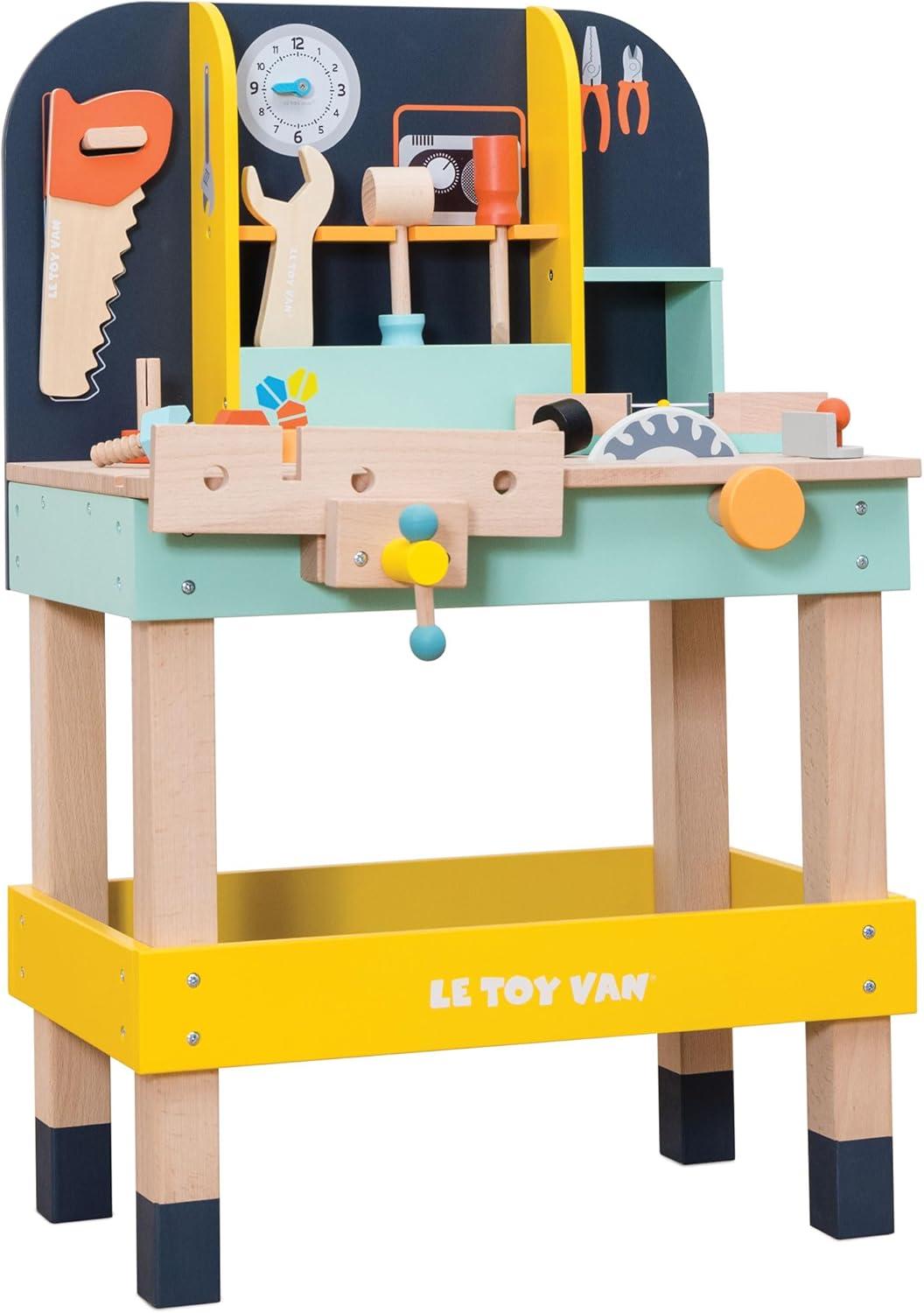 Colorful Wooden Toy Work Bench with Tools for Kids