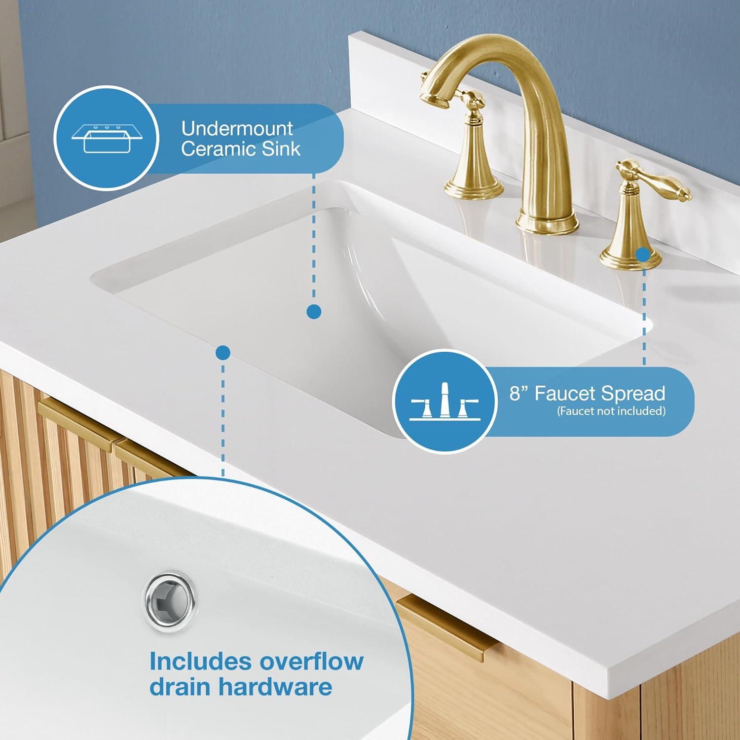 Miseno Mv-Berk36-15Vva Indy 36" Free Standing Single Basin Vanity Set - Onyx Black / White
