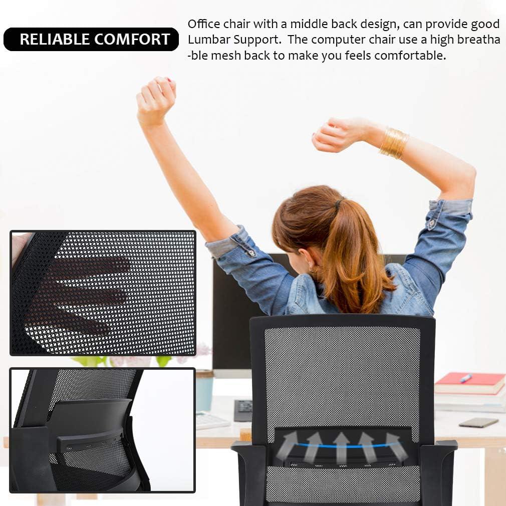 BestMassage Office Chair Mesh Computer Chair Task Chair with Lumbar Support & 360° Swivel Home Office Swivel Chair Modern Desk Chair