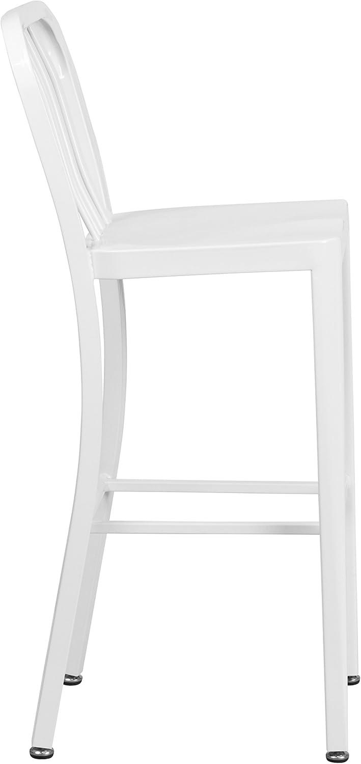 Flash Furniture Commercial Grade 30" High Metal Indoor-Outdoor Barstool with Vertical Slat Back