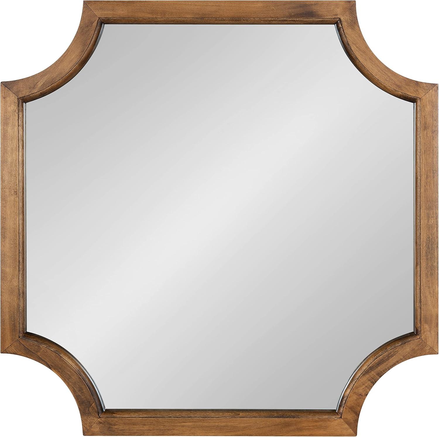 Kate and Laurel Hogan Wood Framed Mirror with Scallop Corners