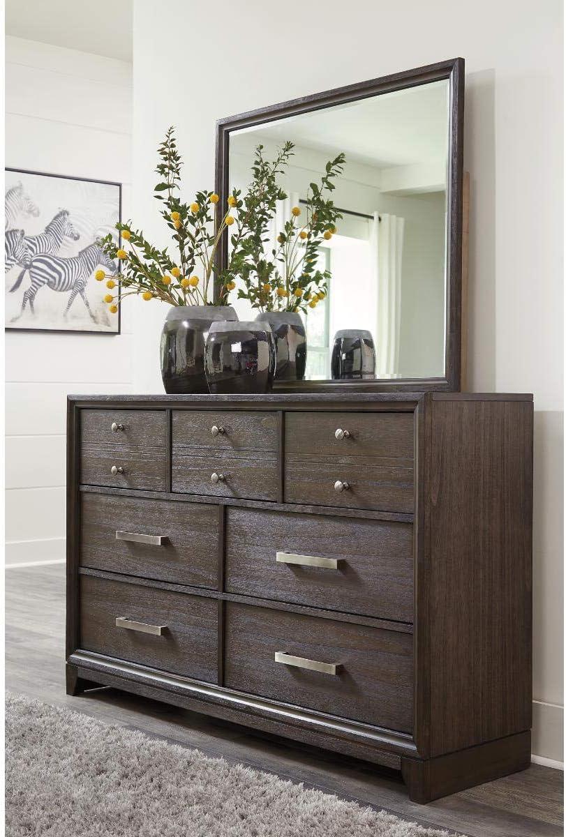 Chestnut Brown Transitional Wood Framed Bedroom Mirror