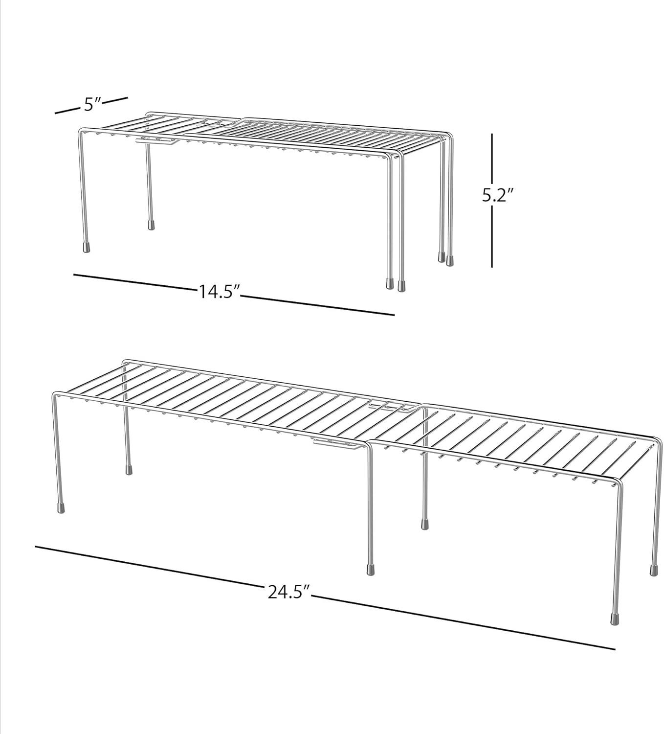 Chrome Expandable Kitchen and Pantry Storage Shelf