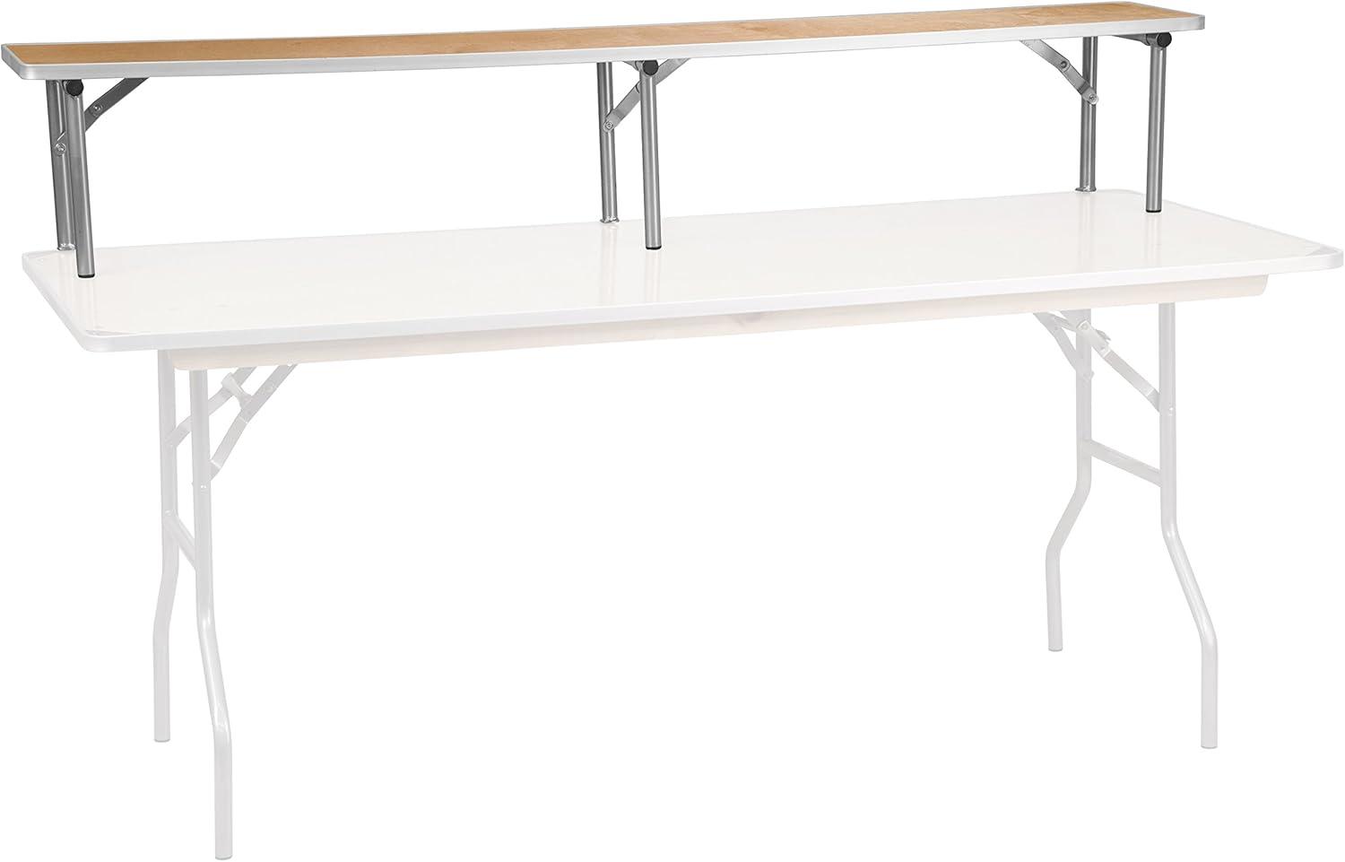 Flash Furniture 72'' x 12'' x 12'' Birchwood Bar Top Riser with Silver Legs