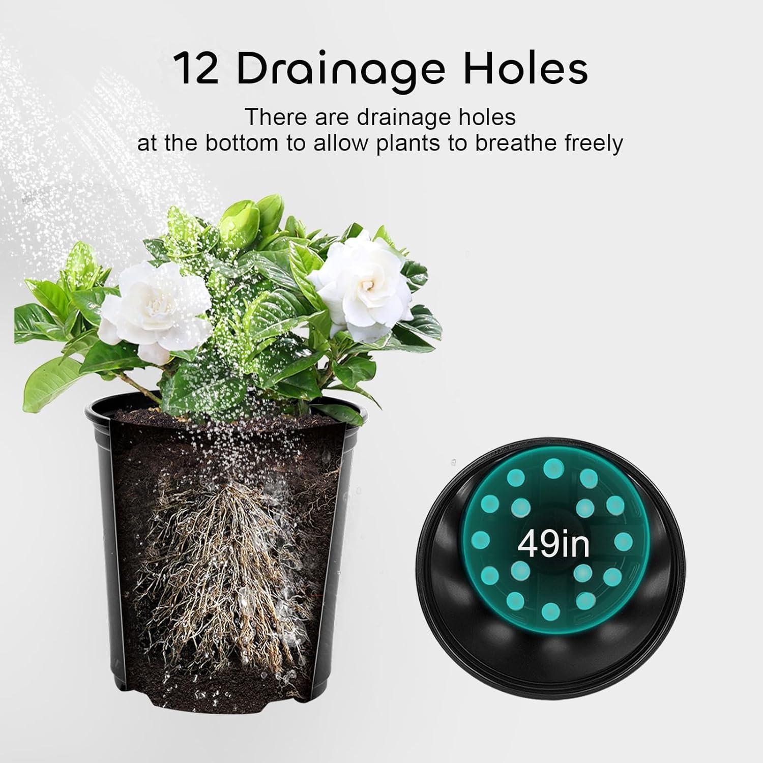 GROWNEER Nursery Pots with Drainage Holes Pack of 24 Pcs 3.5/4.5/5.5/6.5 Inch and Plant Label Flexible Seedling Pots Seed Starting Planter for Indoor Outdoor Flowers Succulents Cactus