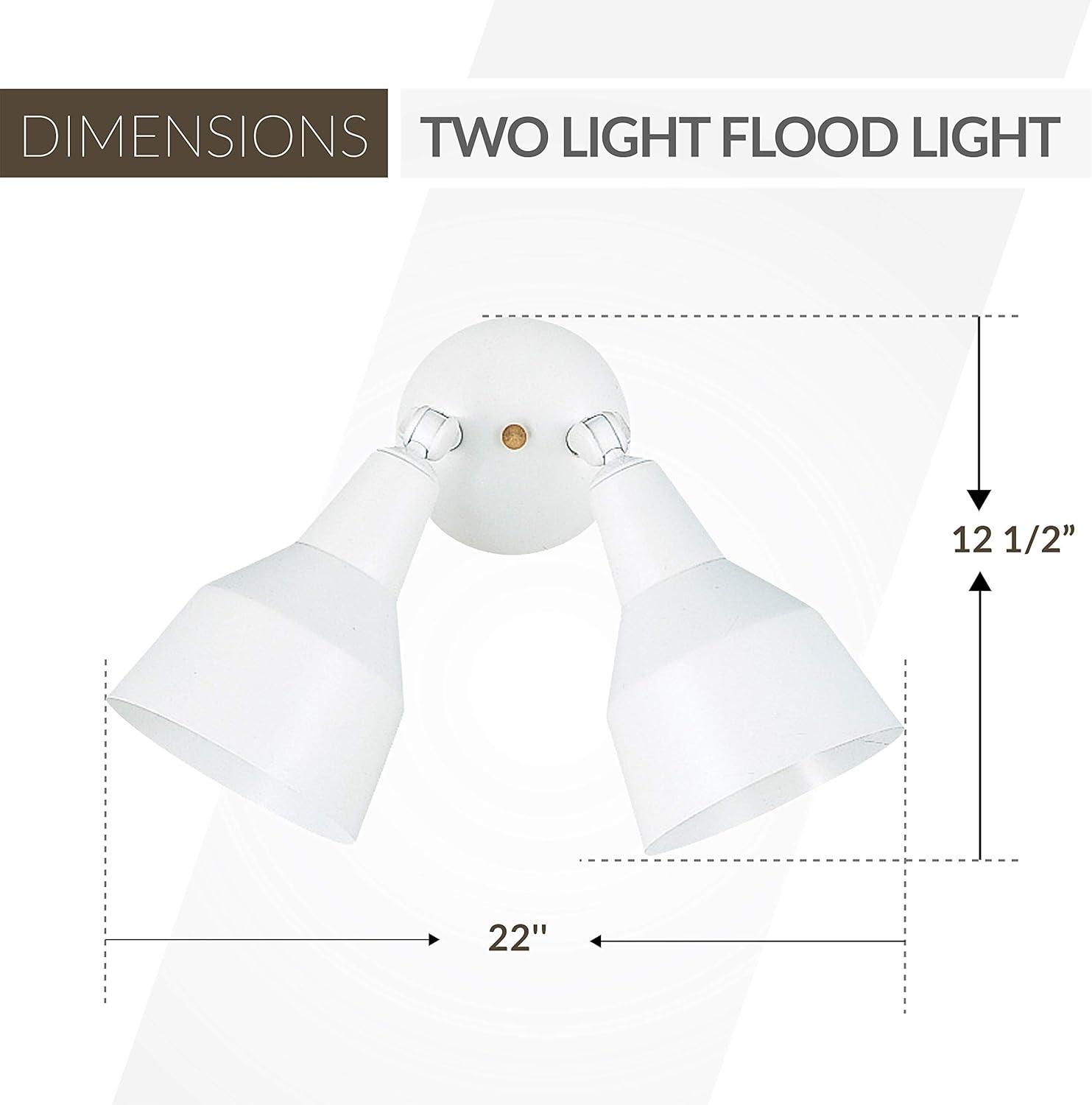 White Aluminum Dual Head Outdoor Flood Light
