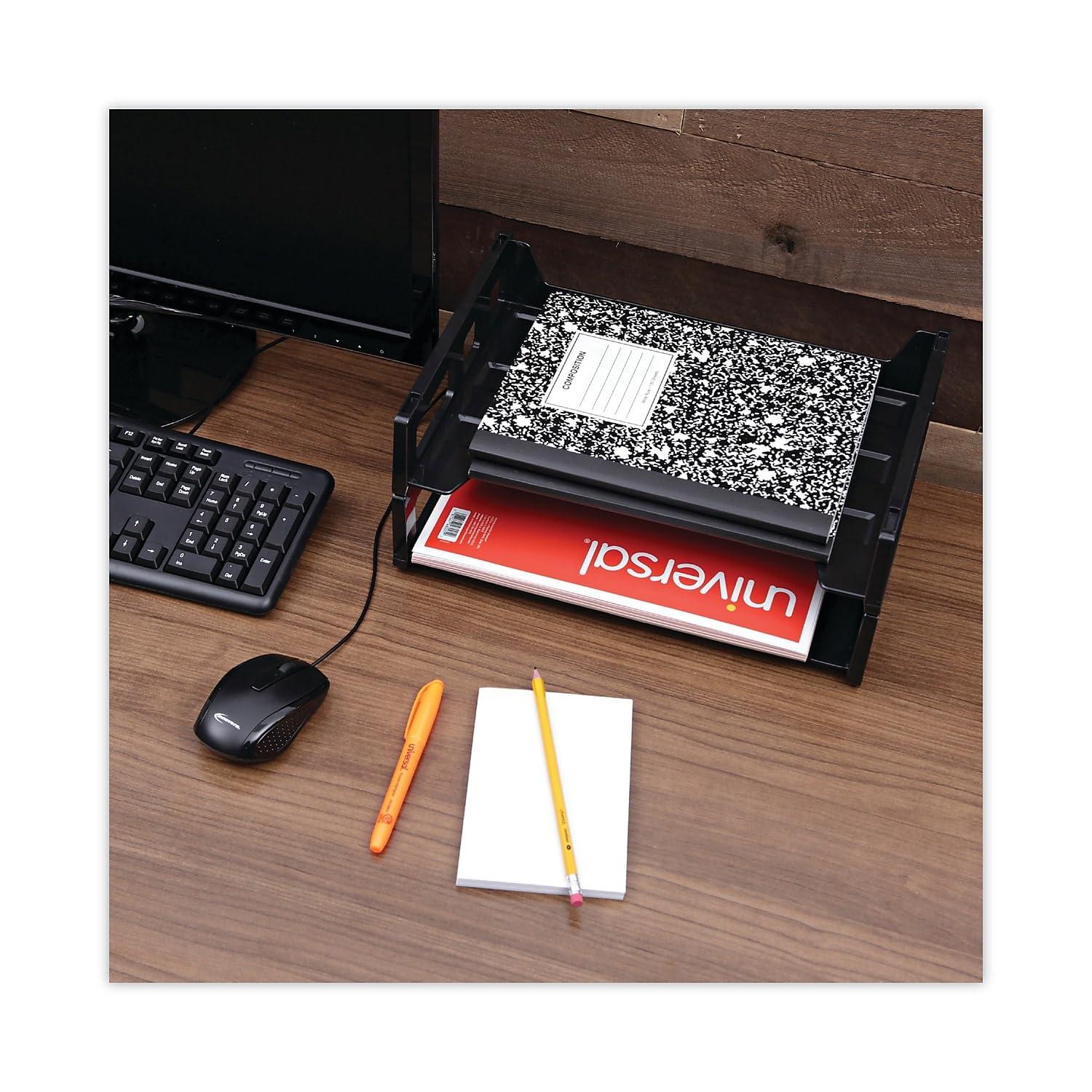 Universal® Universal® Side Load Desk Trays Plastic Paper Organizer