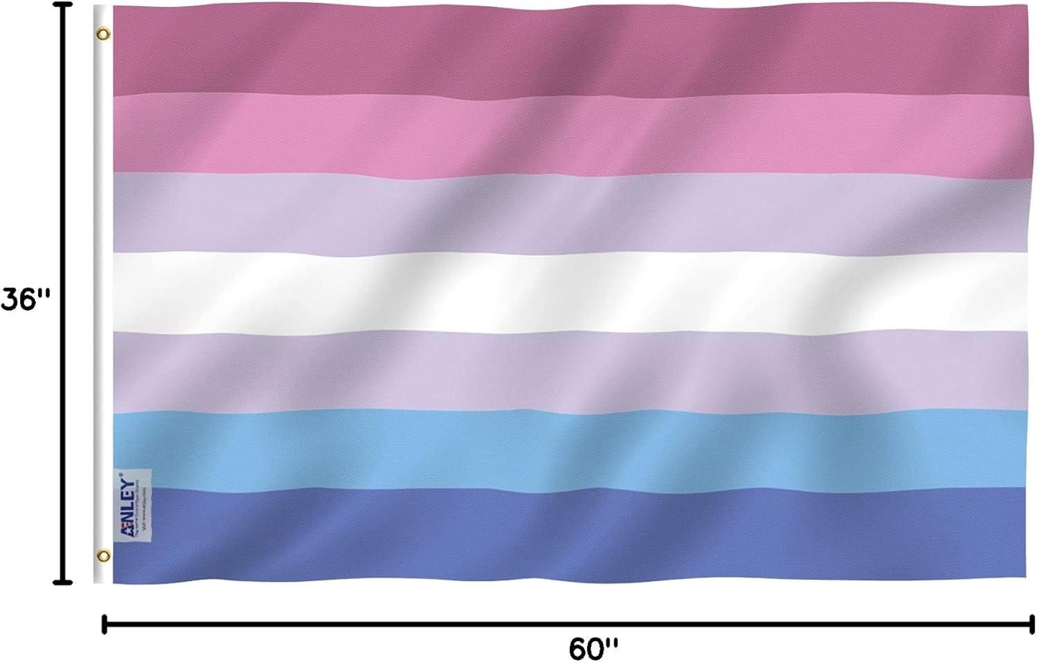 Anley Fly Breeze 3x5 Foot Bigender Pride Flag with Brass Grommets