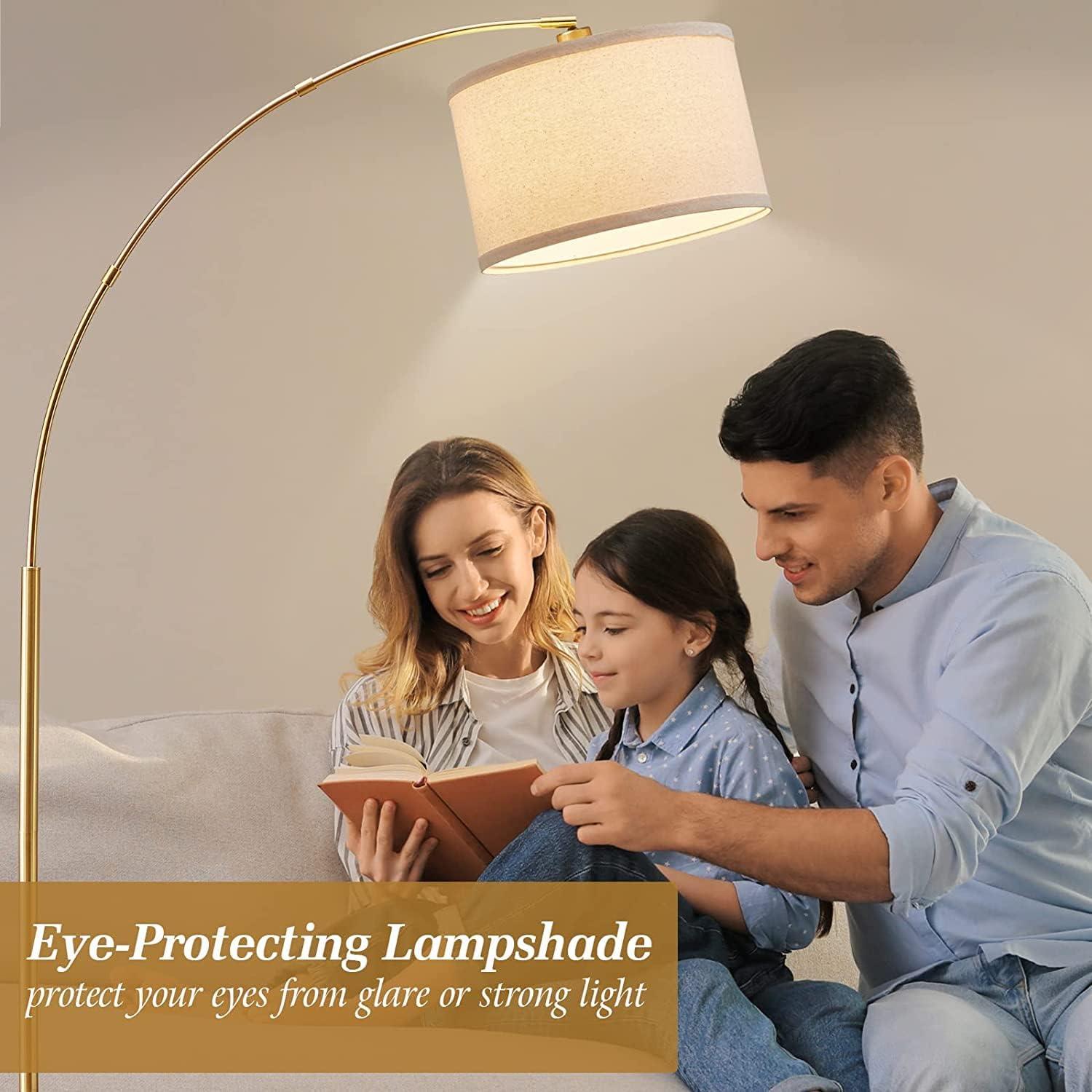 Mercer41 Vondal Arc Floor Lamps for Living Room Lighting, Modern Arched Lamp with Foot Switch