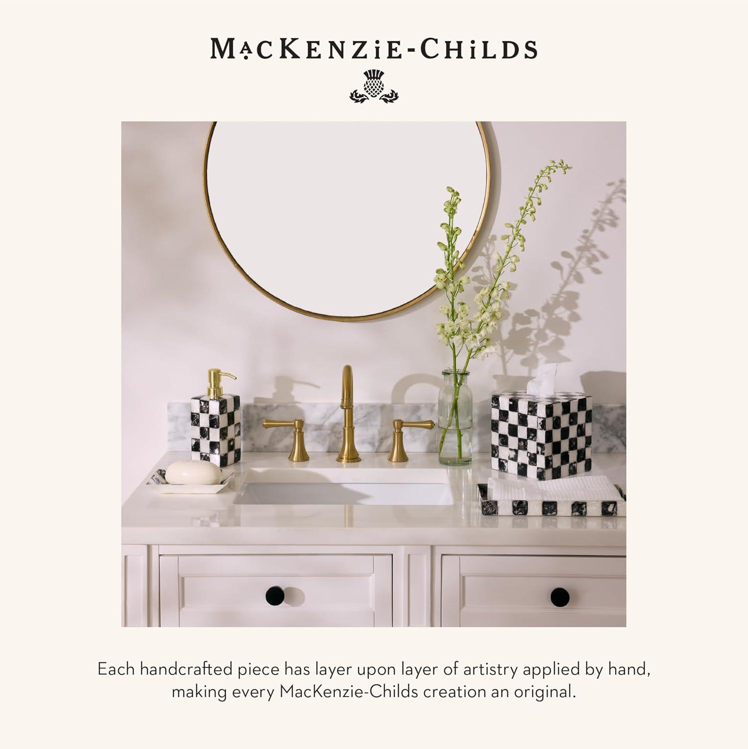 Black and White Capiz Square Tissue Box Cover